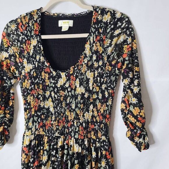 Anthropologie Maeve Omya Floral Smocked Fit and Flare Maxi Dress sz Small - Picture 4 of 5